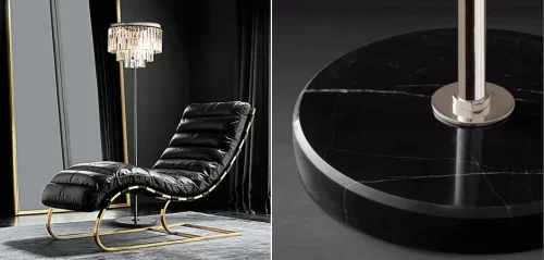 Торшер RH Odeon Floor Lamp Chrome 143836-22 ImperiumLoft  прозрачный 4 лампы, основание чёрное в стиле арт-деко лофт современный
 фото 2