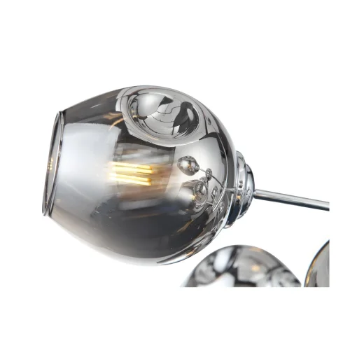 Люстра на штанге Fovia SL1500.103.12 ST-Luce серая на 12 ламп, основание хром в стиле современный шар фото 3