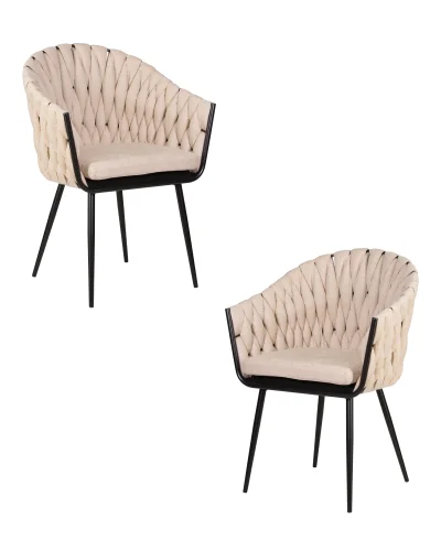 Стул обеденный набор 2 шт. SET-2 9691-LM MATILDA, цвет сиденья бежевый (LAR 275-1), цвет основания черный Dobrin, /текстиль, ножки/металл/чёрный, размеры - *860***620*560 Стул обеденный набор 2 шт. SET-2 9691-LM MATILDA, цвет сиденья бежевый (LAR 275-1), цвет основания черный Dobrin, /текстиль, ножки/металл/чёрный, размеры - *860***620*560