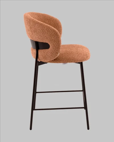 Стул полубарный Блейз букле терракотовый УТ000041391 Stool Group, терракотовый/букле, ножки/металл/чёрный, размеры - ***** фото 3