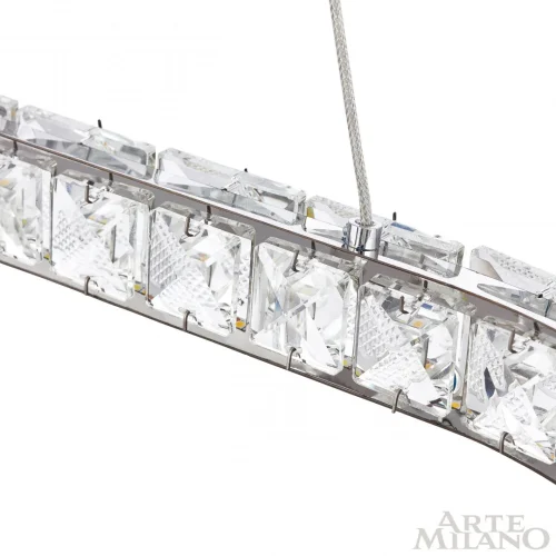 Люстра подвесная LED с пультом AM-Venezia 311311/L1000 NI Arte Milano прозрачная на 1 лампу, основание никель в стиле современный кольца с пультом фото 5