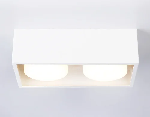 Светильник накладной TN70828 Ambrella light белый 2 лампы, основание белое в стиле современный хай-тек квадратный фото 4