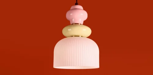 Светильник подвесной Alzare FR5595PL-01B4 Freya разноцветный белый на 1 лампу, основание чёрное в стиле современный мемфис фото 4