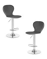 Стул барный набор 2 шт. SET-2 2640-LM ELISA, цвет сиденья серый, цвет основания хром Dobrin, /экокожа, ножки/металл/хром, размеры - 860*1070***390*480 Стул барный набор 2 шт. SET-2 2640-LM ELISA, цвет сиденья серый, цвет основания хром Dobrin, /экокожа, ножки/металл/хром, размеры - 860*1070***390*480