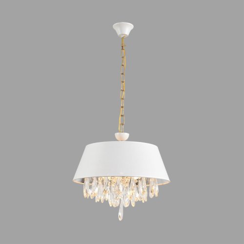 Люстра подвесная Mitrim 8374/3 Lumion белая на 3 лампы, основание латунь в стиле классический фото 5 Люстра подвесная Mitrim 8374/3 Lumion белая на 3 лампы, основание латунь в стиле классический фото 5