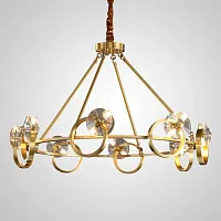 Люстра подвесная ADONICA CH D85 195462-23 ImperiumLoft прозрачная на 16 ламп, основание латунь в стиле современный 