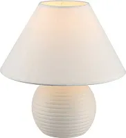 Настольная лампа TEMPLE 21681 Globo белая на 1 лампу, основание белое металл в стиле современный 