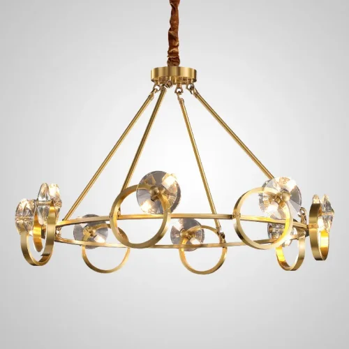 Люстра подвесная ADONICA CH D85 195462-23 ImperiumLoft прозрачная на 16 ламп, основание латунь в стиле современный 