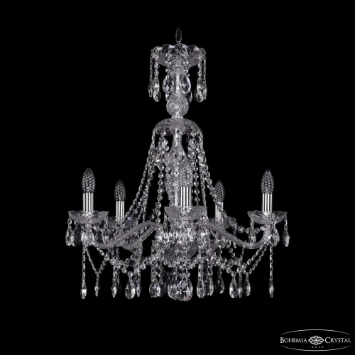 Люстра подвесная 1413/5/200/XL-66 Ni Bohemia Ivele Crystal без плафона на 5 ламп, основание никель в стиле классический sp