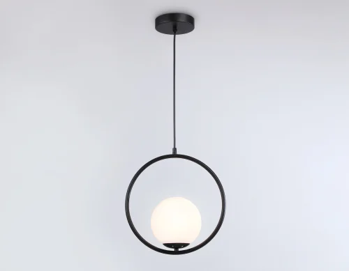 Светильник подвесной TR2592 Ambrella light белый 1 лампа, основание чёрное в стиле современный  фото 3