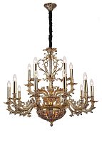 Люстра подвесная FIRENZE 1780.15.3 antique gold Lucia Tucci без плафона на 18 ламп, основание золотое в стиле классический 