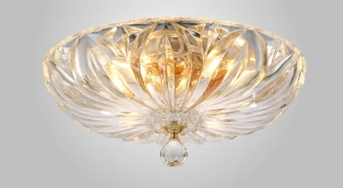 Светильник потолочный DENIS D400 GOLD Crystal Lux прозрачный на 4 лампы, основание золотое в стиле современный фото 2