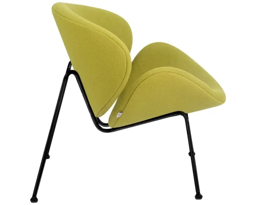 Кресло дизайнерское  72-LMO EMILY, цвет сиденья светло-зеленый (AF3), цвет основания черный Dobrin, зелёный/ткань, ножки/металл/чёрный, размеры - ****810*780 фото 2