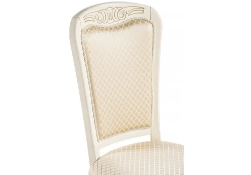 Деревянный стул Клето патина золото / ромб 450685 Woodville, золотой/ткань, ножки/массив бука/белый, размеры - ****490*590 фото 5