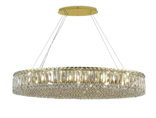 Люстра подвесная 8468/S gold Newport прозрачная на 8 ламп, основание золотое в стиле современный 
