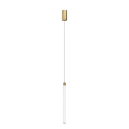 Светильник подвесной LED Ray P022PL-L20G3K Maytoni белый 1 лампа, основание золотое в стиле современный трубочки