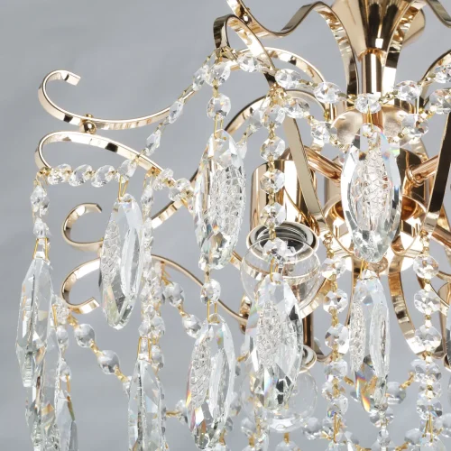 Люстра подвесная Бриз 111015204 DeMarkt прозрачная на 4 лампы, основание золотое в стиле классический  фото 7
