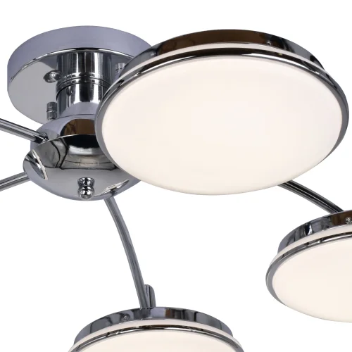 Люстра потолочная LED с пультом Ledante 2472-5P F-promo белая на 5 ламп, основание хром в стиле хай-тек модерн с пультом фото 4