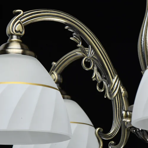 Люстра подвесная Ариадна 450018905 DeMarkt белая на 5 ламп, основание античное бронза в стиле классический  фото 7