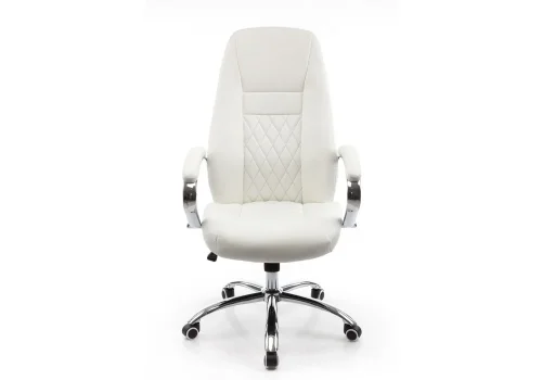 Компьютерное кресло Aragon белое 1738 Woodville, белый/искусственная кожа, ножки/металл/хром, размеры - *1220***620*720 фото 3