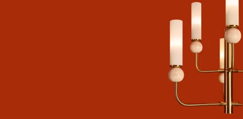 Люстра на штанге Sunspot FR5482CL-06BS1 Freya белая на 6 ламп, основание латунь в стиле современный фото 8