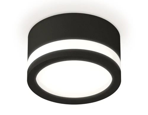 Светильник накладной XS8102017 Ambrella light белый 1 лампа, основание чёрное в стиле хай-тек круглый