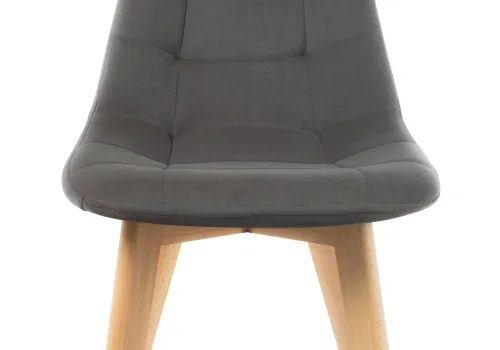 Деревянный стул Filip dark gray / wood 15101 Woodville, серый/велюр, ножки/массив бука дерево/натуральный, размеры - ****460*530 фото 5