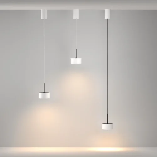 Светильник подвесной LED Glare P102PL-12W3K-W Maytoni белый на 1 лампу, основание белое в стиле современный хай-тек фото 5