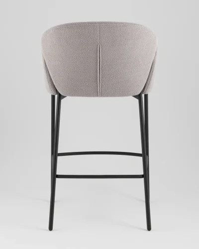 Стул барный Melia, серый, сиденье УТ000040514 Stool Group, серый/букле, ножки/металл/чёрный, размеры - ***** фото 4