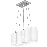 Люстра подвесная NUBI ONDOSO 802131 Lightstar белая на 3 лампы, основание серое хром в стиле арт-деко 