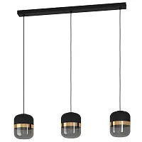 Светильник подвесной Sinsiga 39919 Eglo чёрный 3 лампы, основание чёрное в стиле современный 