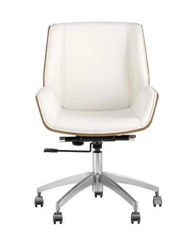 Кресло офисное TopChairs Crown, бежевое УТ000030889 Stool Group, белый/экокожа, ножки/металл/хром, размеры - ****600*620 фото 7
