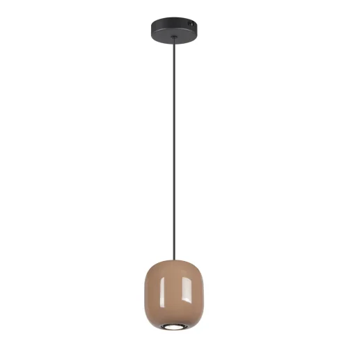 Светильник подвесной Ovali 5053/1G Odeon Light бежевый коричневый 1 лампа, основание чёрное в стиле современный шар фото 3