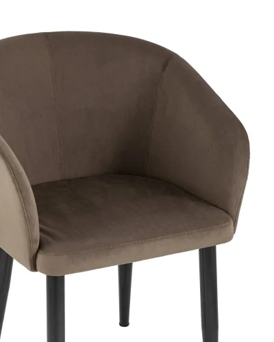 Кресло Ральф велюр коричневый УТ000004169 Stool Group, коричневый/велюр, ножки/металл/чёрный, размеры - ****580*600 фото 7