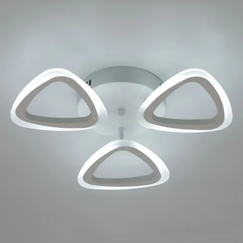 Люстра потолочная LED с пультом Мадлен 424012903 DeMarkt белая на 1 лампа, основание белое в стиле хай-тек с пультом фото 4