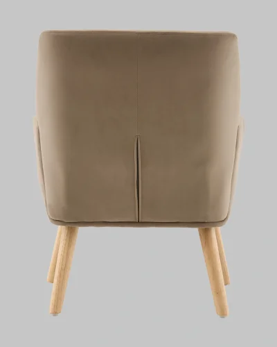 Кресло Райт мокка УТ000040112 Stool Group, капучино шоколад коричневый/велюр, ножки/массив гевеи/бежевый коричневый, размеры - *790****мм фото 5