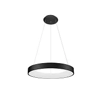 Светильник подвесной LED 0684CL-80BK Milosh Tendence чёрный 1 лампа, основание чёрное в стиле современный хай-тек кольца