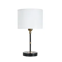 Настольная лампа Jamie A4090LT-1BK Arte Lamp белая на 1 лампу, основание чёрное металл в стиле современный Настольная лампа Jamie A4090LT-1BK Arte Lamp белая на 1 лампу, основание чёрное металл в стиле современный