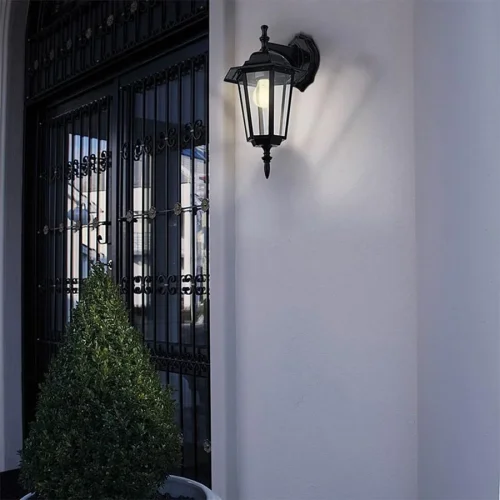 Настенный светильник 22467 LATERNA 4 Eglo уличный IP44 чёрный 1 лампа, плафон прозрачный в стиле кантри классический E27 фото 3