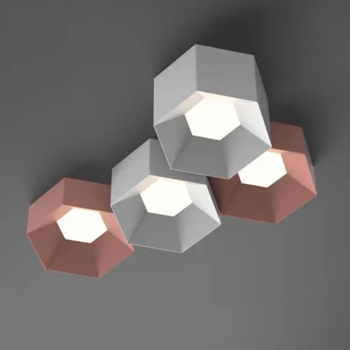 Светильник потолочный HEXAGON A 101669-26 ImperiumLoft зелёный на 3 лампы, основание зелёное в стиле современный фото 22