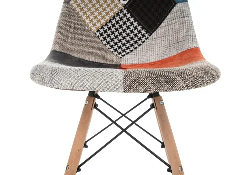 Деревянный стул Multicolor 11729 Woodville, разноцветный/ткань, ножки/массив бука/натуральный, размеры - ****470*500 фото 6