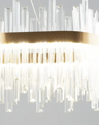Люстра подвесная LED Citro V9090-PL Moderli прозрачная на 1 лампа, основание золотое в стиле современный  фото 4