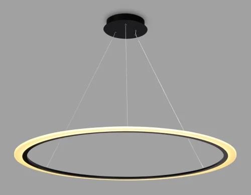 Светильник подвесной LED с пультом FA4353 Ambrella light белый чёрный 1 лампа, основание чёрное в стиле современный хай-тек минимализм с пультом кольца фото 4