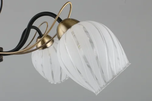 Люстра потолочная Garda OML-65507-05 Omnilux белая на 5 ламп, основание чёрное в стиле современный  фото 6