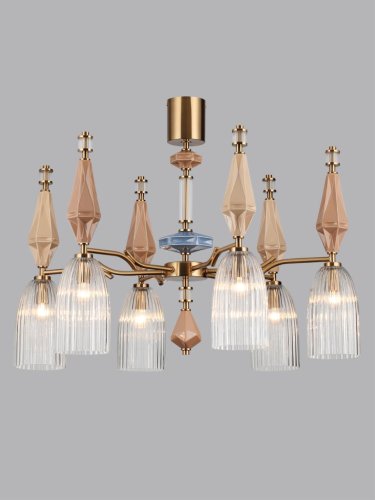 Люстра подвесная Terra 5414/6 Odeon Light прозрачная на 6 ламп, основание античное бронза латунь в стиле классический современный фото 4 Люстра подвесная Terra 5414/6 Odeon Light прозрачная на 6 ламп, основание античное бронза латунь в стиле классический современный фото 4