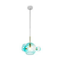 Светильник подвесной Bolle 2027-P4 Blue mini LOFT IT голубой 1 лампа, основание белое в стиле модерн молекула шар