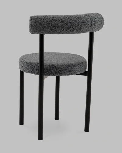 Стул обеденный Флорео букле темно-серый УТ000041335 Stool Group, серый/букле, ножки/металл/чёрный, размеры - ***** фото 3