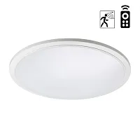 Светильник потолочный LED DIMM с пультом Mask 359208 Novotech белый 1 лампа, основание белое в стиле хай-тек современный тарелка с пультом