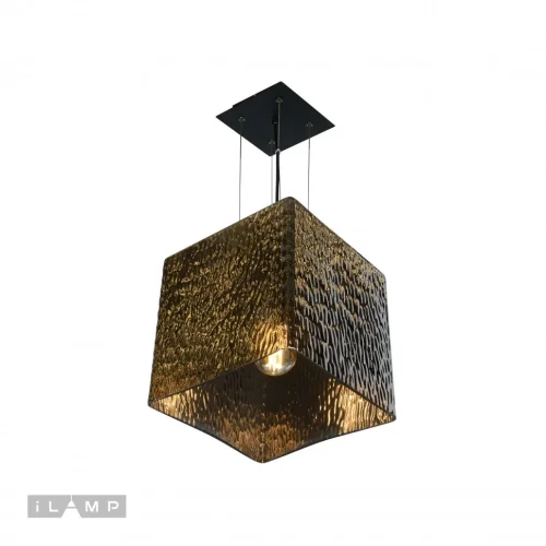Светильник подвесной Cube A1407 GD iLamp золотой 1 лампа, основание чёрное в стиле современный лофт  фото 2