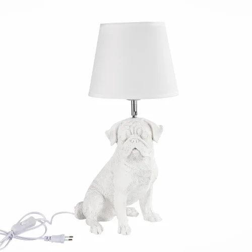 Настольная лампа Narni SLE115224-01 Evoluce белая 1 лампа, основание белое смола металл в стиле современный собака фото 2